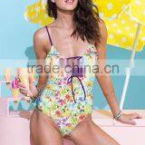 Ladies Fashion Print and Tied One-piece Swimwear thumbnail-1