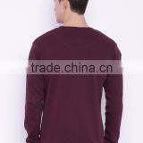 Maroon Sweatshirt Round Neck Long Sleeves Custom Color Plain Mens Casual Autumn Sweater 260G Cotton Fleece Fashion Solid Sweater thumbnail-4