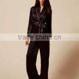 Logo Embroidered Bridal Robe Custom Color Smooth And Soft Artificial Silk Pyjama Contrast Piping Satin Sleepwear thumbnail-5