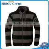 Stripe Fleece Jacket With Full Zipper and Hood thumbnail-1