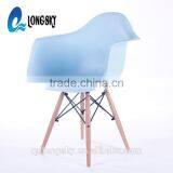 LS-4012 Italian Design TATAMI Plastic Leisure Chairs With Arms and Wood Legs thumbnail-5