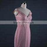 Beaded Pink Long Evening Dress thumbnail-4