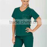 Unisex Green V-Neck Medical Scrubs Set thumbnail-1