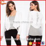 Latest Contrast Front Lapels Pointed Hem Blazer Sexy Women Blazer 2015 thumbnail-1