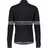 New Fashion Mens' Plain Black Collarless Cotton Shirt Supplier thumbnail-2