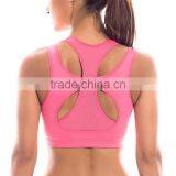 Low MOQ Cheap Solid Color Polyester Lady Sexy Yoga Sports Bra With Hole thumbnail-2