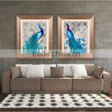 2016 Hot 5D Fashionable Diamonds Plated Embroidery Peacock Pattern Painting Cross Stitch Kit Home Bedroom Living Room Decoration thumbnail-1