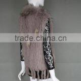 Fashion Ladies Fur Vest /Grey Rabbit Fur Strap Gilet With Manufacture Price thumbnail-3