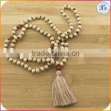 XP-PN-1475 Yiwu Wholesale Wood Mala Beads Necklace Wooden Beads Tassel Necklace thumbnail-4