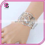 European fashion metal texture rose hollow opeaning bracelet