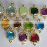 Gemstone Hydro Quartz CZ Pave Set Connector thumbnail-1