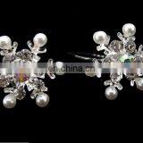 Wedding U-shaped Bridal Hair Clip,Crystal&pearl Snowflake Hairpin,Movie Frozen Hair Jewelry Accessory thumbnail-2