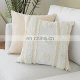 Wholesale Decorative Boho Style Sofa Use Throw Pillow Cushion Cover Boho Tufted Pillow Case With Lace thumbnail-2