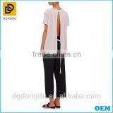 2016 Custom Wholesale Hot Sale Open-back Design Lady Cheap Casual T Shirt thumbnail-3