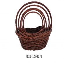 Cheap hot wholesale log large rattan wicker carft fruite basket storage with handles from indones