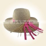 2015spring summer latest sun hat crochet straw hat ladies rope hat