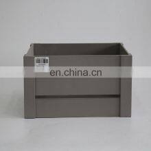 Gray Wooden Craft Storage Box Bin Basket for Home Decor thumbnail-3