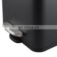 Unique Design Soft Close Thin Bamboo Pedal Trash Bin 6L Office Foot Waste Can Pedal Bin thumbnail-4