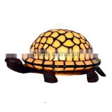 Tiffany style Stained Glass Turtle Accent Table Lamp Night Light