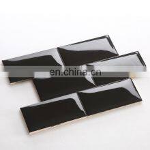 75x150mm Black Color Kitchen Backsplash Subway Tile Ceramic Wall thumbnail-1