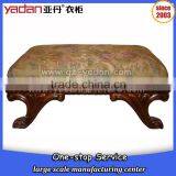 American Style Round Seater Wooden Foot Stool Cross Step Stool Bedroom Livingroom Furniture thumbnail-2
