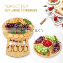 Fancy Gifts Bamboo Charcuterie Cheese Board With Removable Slate For Picnic And Party thumbnail-2