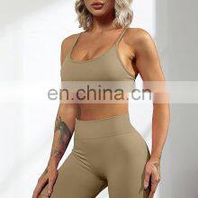 Workout Sets for Women 2 Piece Cross Back Straps Sports Bra Seamless Shorts Yoga Gym Activewear Set thumbnail-3