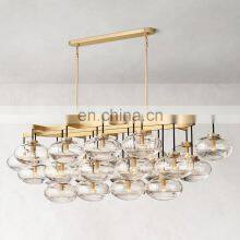CABRETTE Amber Glass Round Farmhouse Chandelier Dining Room Modern Glass Drop Light Fixture Bedroom Closet Living Room thumbnail-5