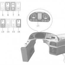 High Quality Bus Auto Parts System ZK6122HL Parts 3792-00720 Front Round Rocker Light Switch for China Bus Led Lights 24v for Buses thumbnail-6
