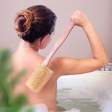 Natural Boar Bristle Brush New Soft&hard Loofah Bath Back Brush With Long Wooden Handle Body Massage Brush thumbnail-4