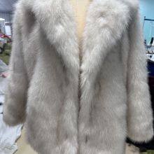 Casaco de paletó feminino branco e preto com detalhes de pelúcia falsa de 2025, roupa exterior de inverno elegante de comprimento médio thumbnail-5