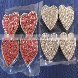 Exquisite Fashion Slide Diy Charm Chrome Plated Alloy Jewelry 18MM Rhinestone Heart Shape Slide Charms thumbnail-3
