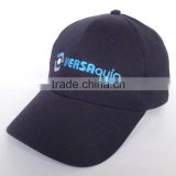 customized six panel promotional dark blue cotton baseball hat from china