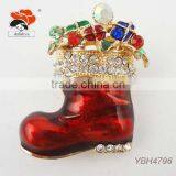 Trendy Red Shoe Brooch Decorated By Colorful Crystals