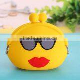 Wholesale Small Silicone Rubber Clip Coin Bag Emoji Purse thumbnail-6