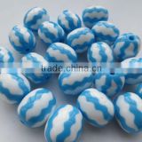 2014 New Light Blue Zig Zag Chevron Print beads, wholesale Resin Chevron Strips Beads for Kids Chunky Beads Necklace