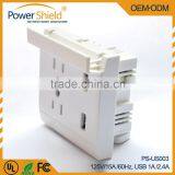 Double American Electric Wall Socket USB Outlet for South American and North America With Fcc Approval thumbnail-4
