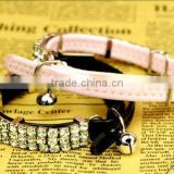 PU Soft Diamond Collar, Safe Pet Leather Collar with Rhinestone 1/3