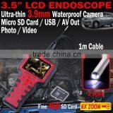3.9mm Endoscope AV Zoom Borescope 1m Video DVR Recordable 3.5" Inspection Camera thumbnail-2