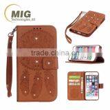 For Iphone 6s 6 Plus Diamond Flower Wallet Leather Phone Case thumbnail-4
