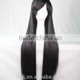 Cosplay Wig Oblique Bangs Long Straight Human Wigs 80cm 32 Inch Costume Party Synthetic Hair Wig thumbnail-3