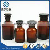 Amber Color Glass Reagent Bottles Pharmacential Glass Bottles With Glass Lid