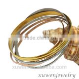 wholesale ladies 3 tone stainless steel 18k gold plated bangle