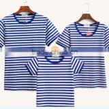 2016 Fashion Cheap Top Quality 100% Cotton Yarn Dyed Stripe Couple T-shirt Family thumbnail-1