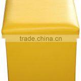 Stronger!! Yellow PVC Leather Folding Storage Stool With thumbnail-1
