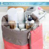 Custom Polyester Cylinder Cosmetic Makeup Bag thumbnail-3