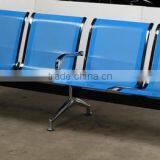 Two Seater Perforated Chromed Steel Waiting Room Chair thumbnail-6