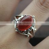 falak gems natureal red Agate ring in silver Vampire jewelry