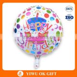 Wholesale Party Decor Foil Material Happy Birthday Rounded Balloon