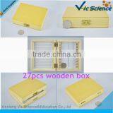 High Quality Ground Edges Pine Wooden Box for 27pcs Prepared Slides